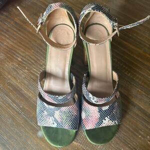 Anthropologie snakeskin satin block